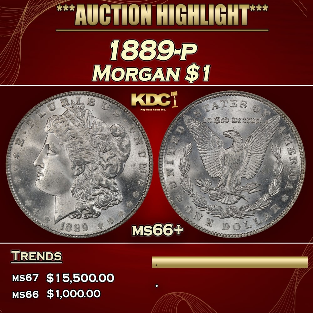 1889-p Morgan Dollar $1 ms66+ SEGS: 1889-p Morgan Dollar $1 ms66+ SEGS. 0