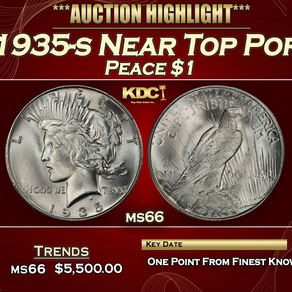 1935-s Peace Dollar Near Top Pop $1 ms66 SEGS (1 of 4)