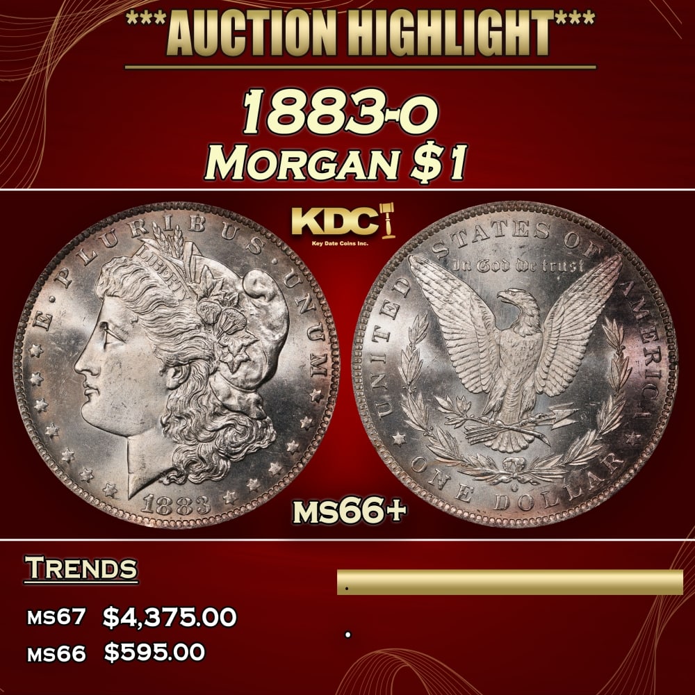 1883-o Morgan Dollar $1 ms66+ SEGS: 1883-o Morgan Dollar $1 ms66+ SEGS. 0