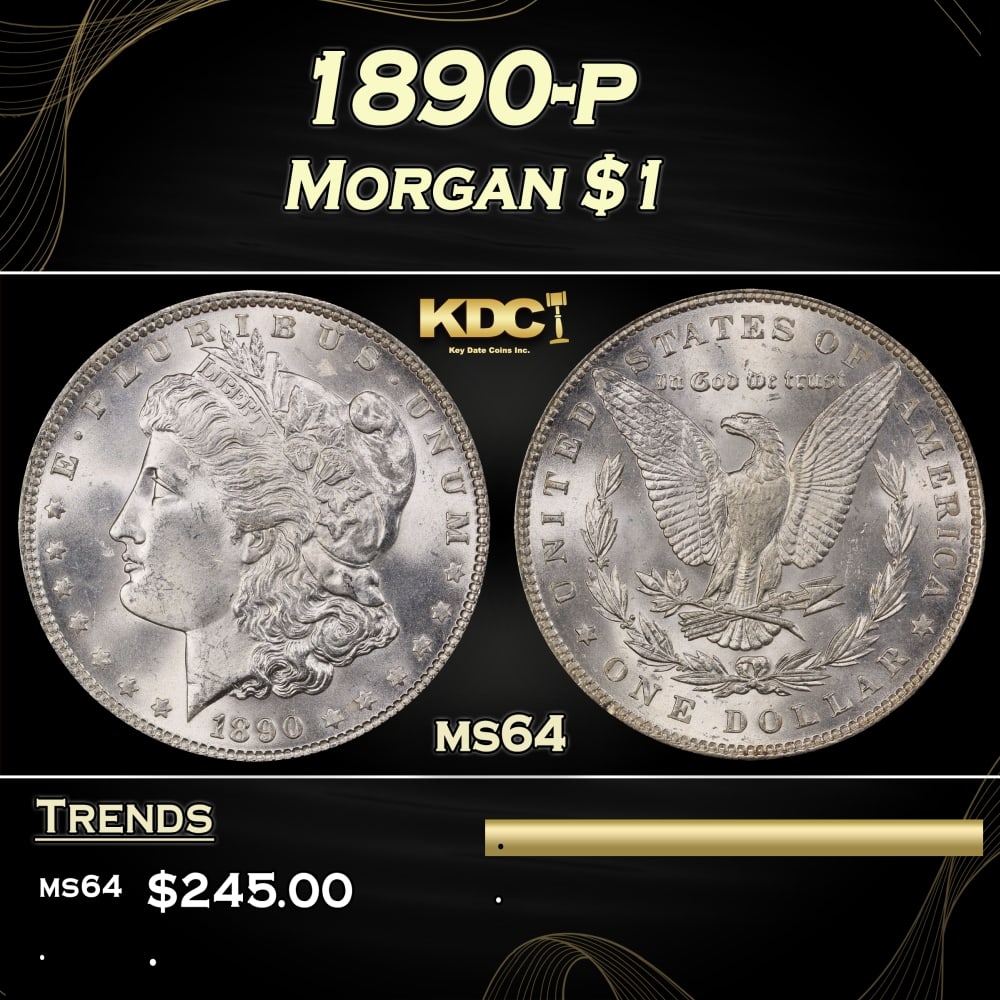 1890-p Morgan Dollar $1 Grades ms64 (1 of 3)