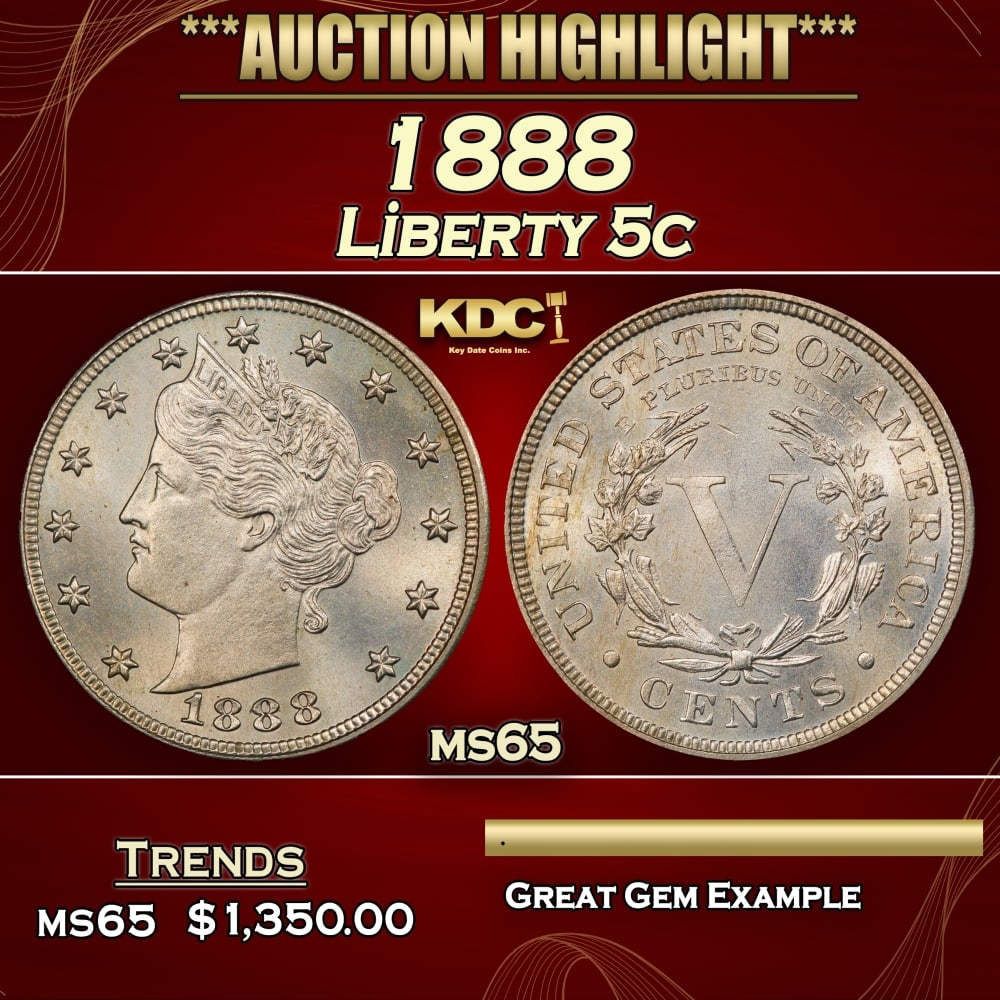 1888 Liberty Nickel 5c ms65 SEGS: 1888 Liberty Nickel 5c ms65 SEGS. 0