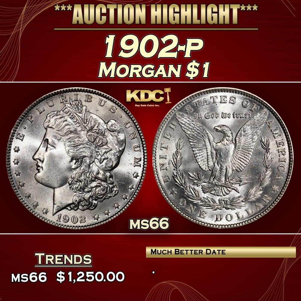 1902-p Morgan Dollar $1 ms66 SEGS: 1902-p Morgan Dollar $1 ms66 SEGS. 0
