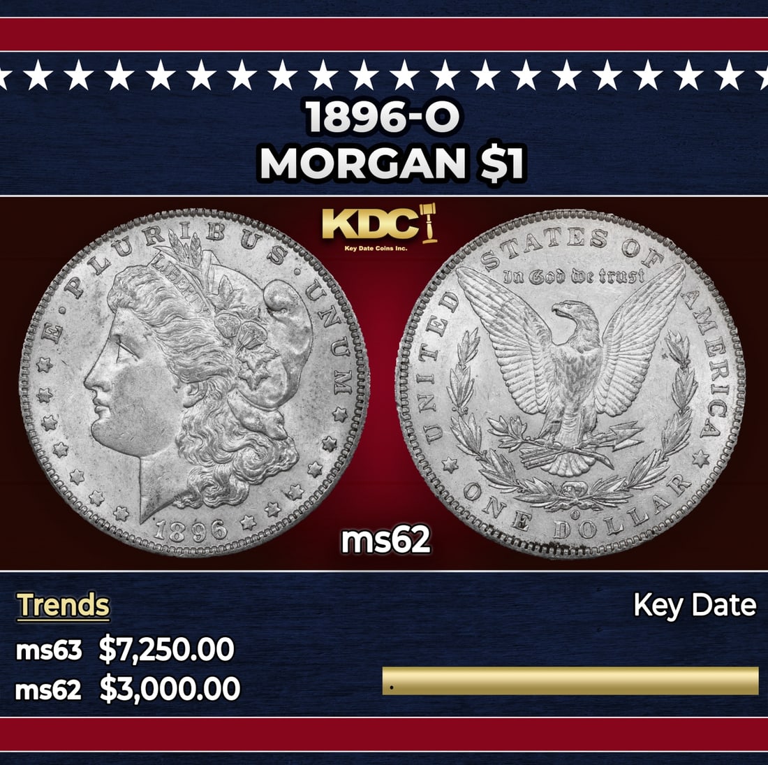 1896-o Morgan Dollar $1 ms62 USCG (1 of 3)