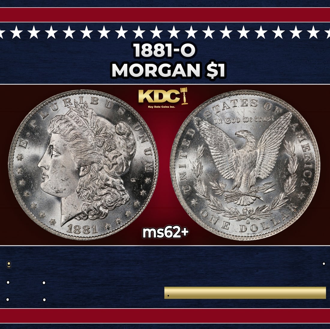1881-o Morgan Dollar $1 Grades ms62+: 1881-o Morgan Dollar $1 Grades ms62+.