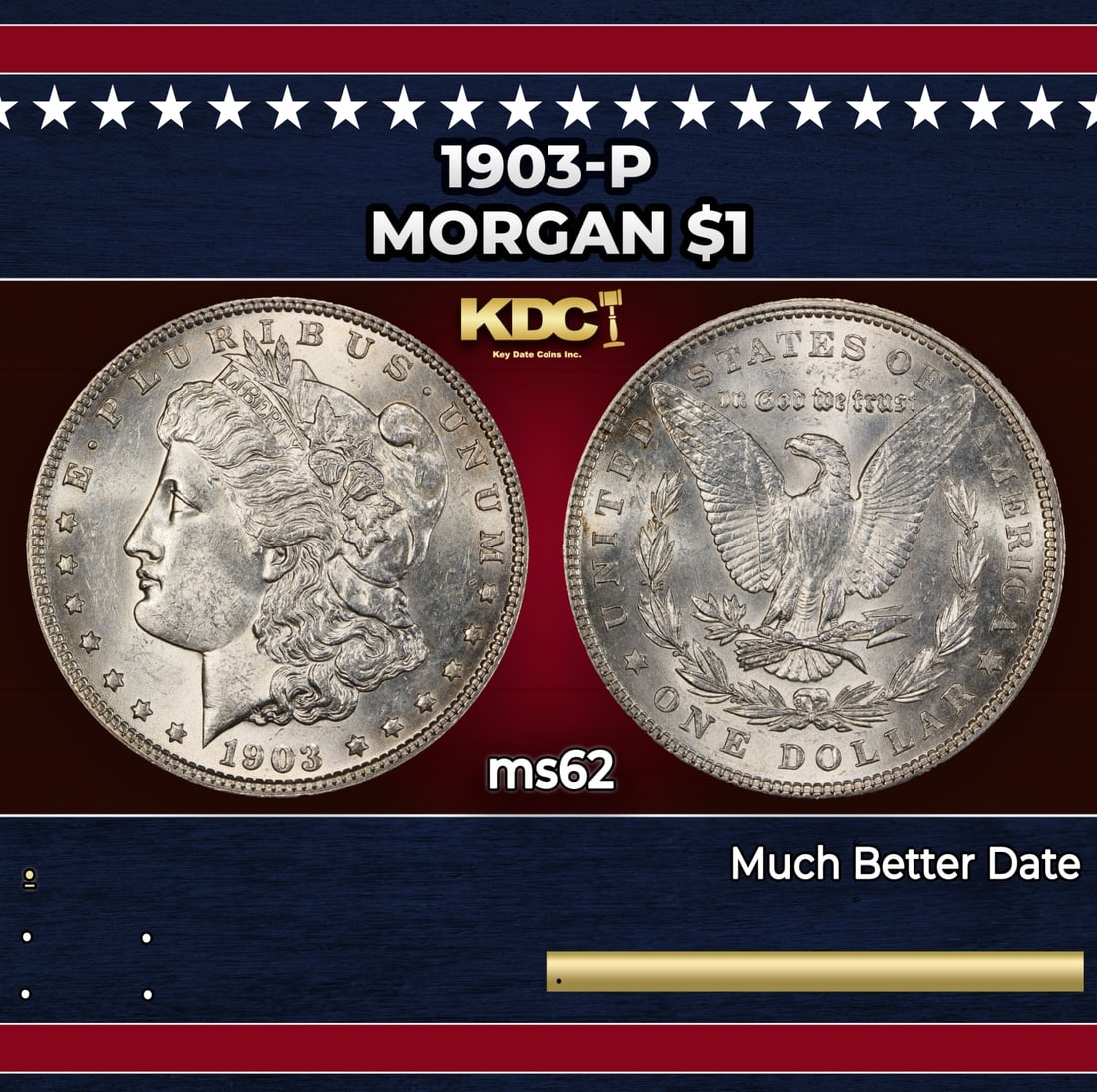 1903-p Morgan Dollar $1 Grades ms62: 1903-p Morgan Dollar $1 Grades ms62.