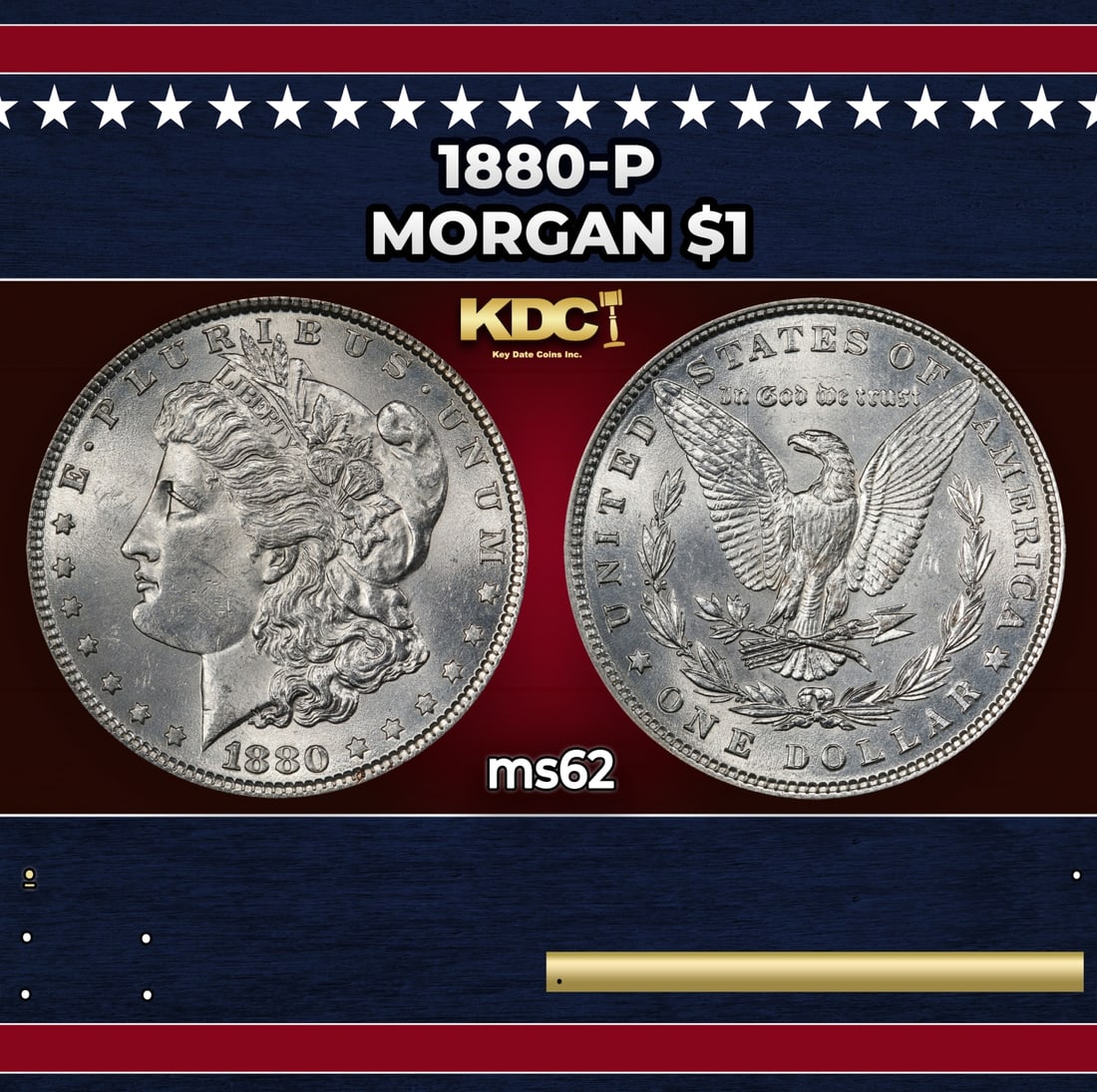 1880-p Morgan Dollar $1 Grades ms62 (1 of 3)