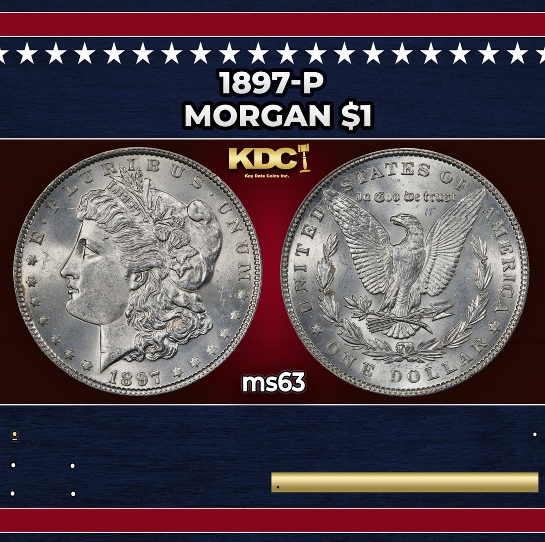 1897-p Morgan Dollar $1 Grades ms63: 1897-p Morgan Dollar $1 Grades ms63.