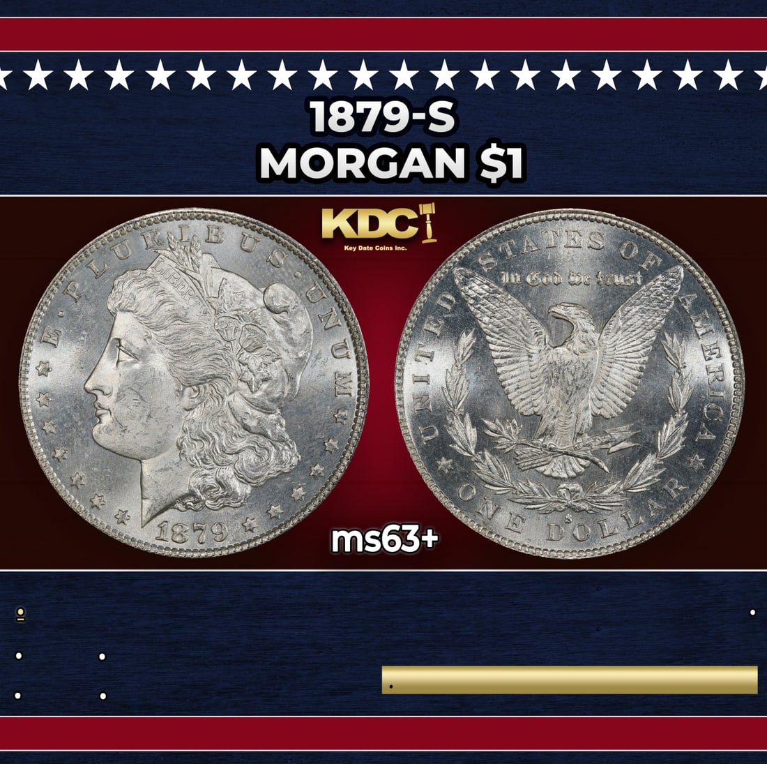 1879-s Morgan Dollar $1 Grades ms63+ (1 of 3)