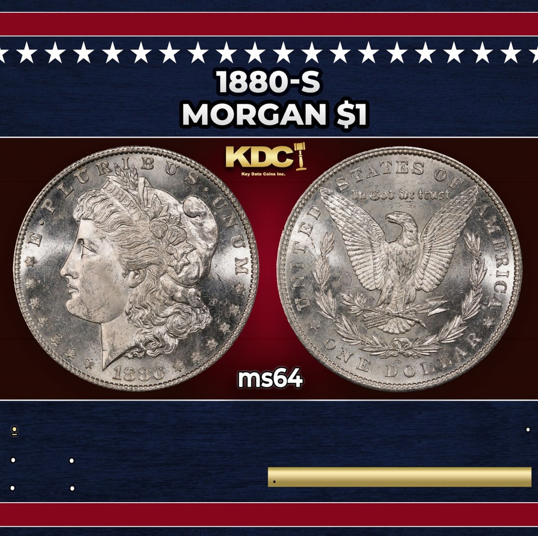 1880-s Morgan Dollar $1 Grades ms64: 1880-s Morgan Dollar $1 Grades ms64.