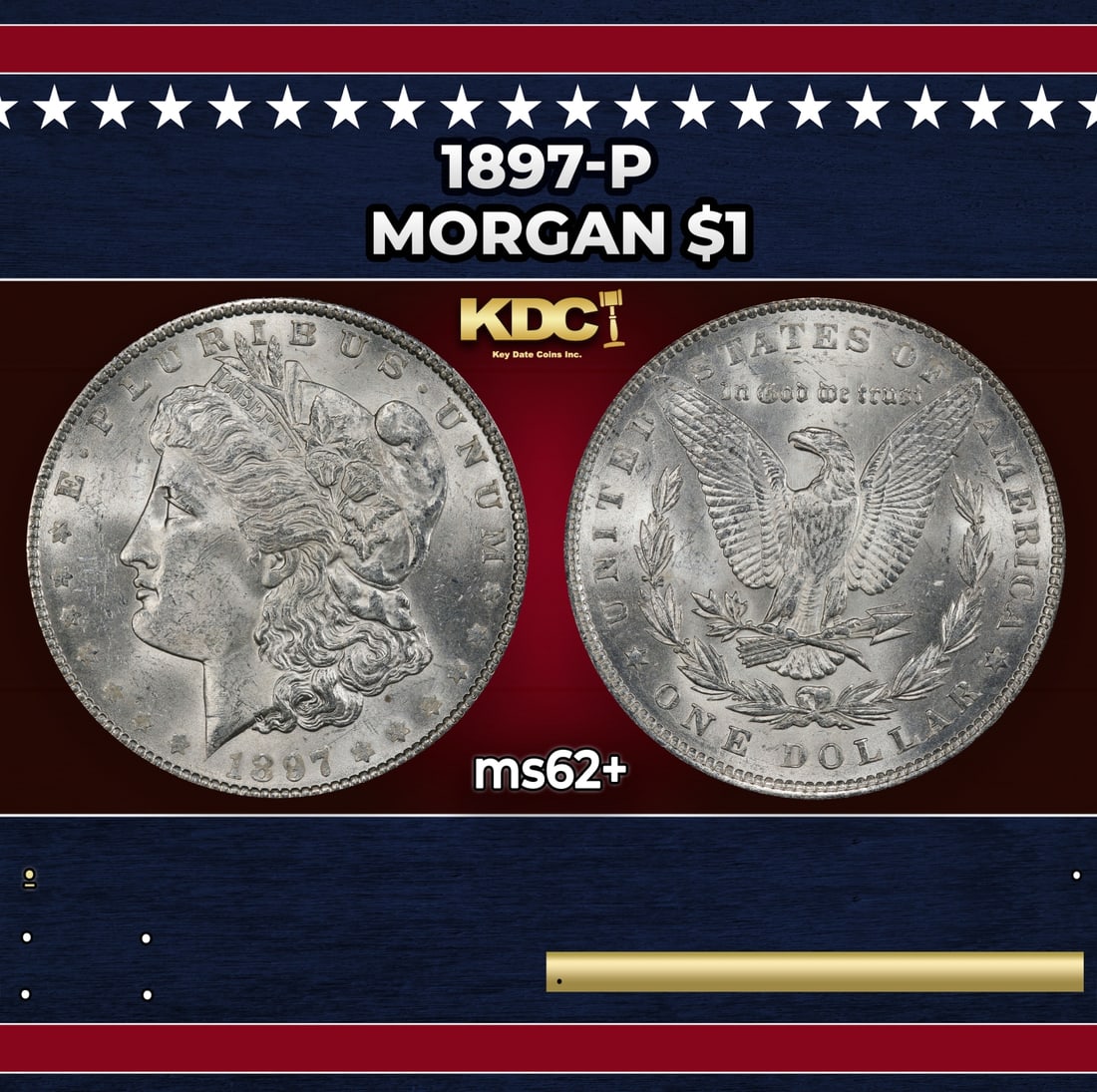 1897-p Morgan Dollar $1 Grades ms62+: 1897-p Morgan Dollar $1 Grades ms62+.