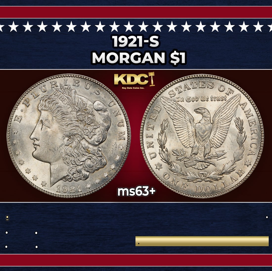 1921-s Morgan Dollar $1 Grades ms63+: 1921-s Morgan Dollar $1 Grades ms63+.