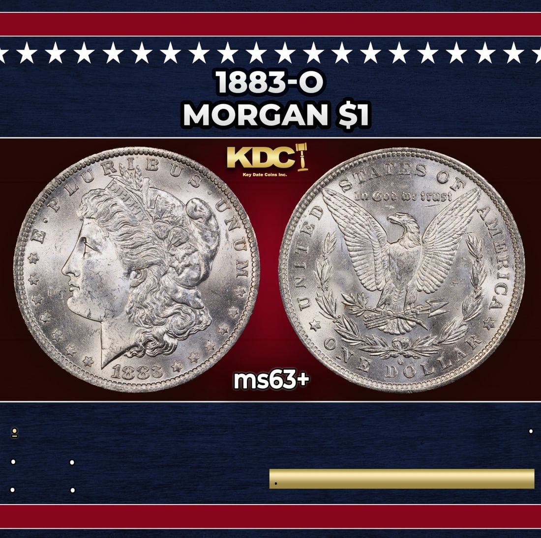 1883-o Morgan Dollar $1 Grades ms63+: 1883-o Morgan Dollar $1 Grades ms63+.