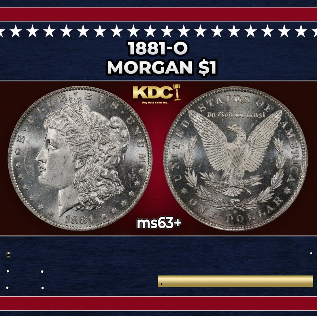 1881-o Morgan Dollar $1 Grades ms63+: 1881-o Morgan Dollar $1 Grades ms63+.
