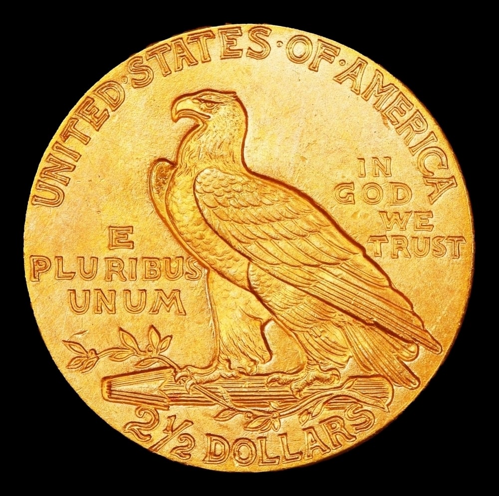 1927-p Gold Indian Quarter Eagle Near Top Pop! $2 1/2 ms66 USCG - 3