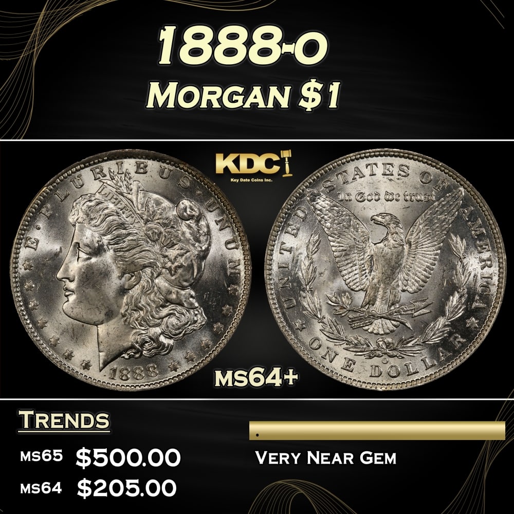1888-o Morgan Dollar $1 Grades ms64+: 1888-o Morgan Dollar $1 Grades ms64+. 0