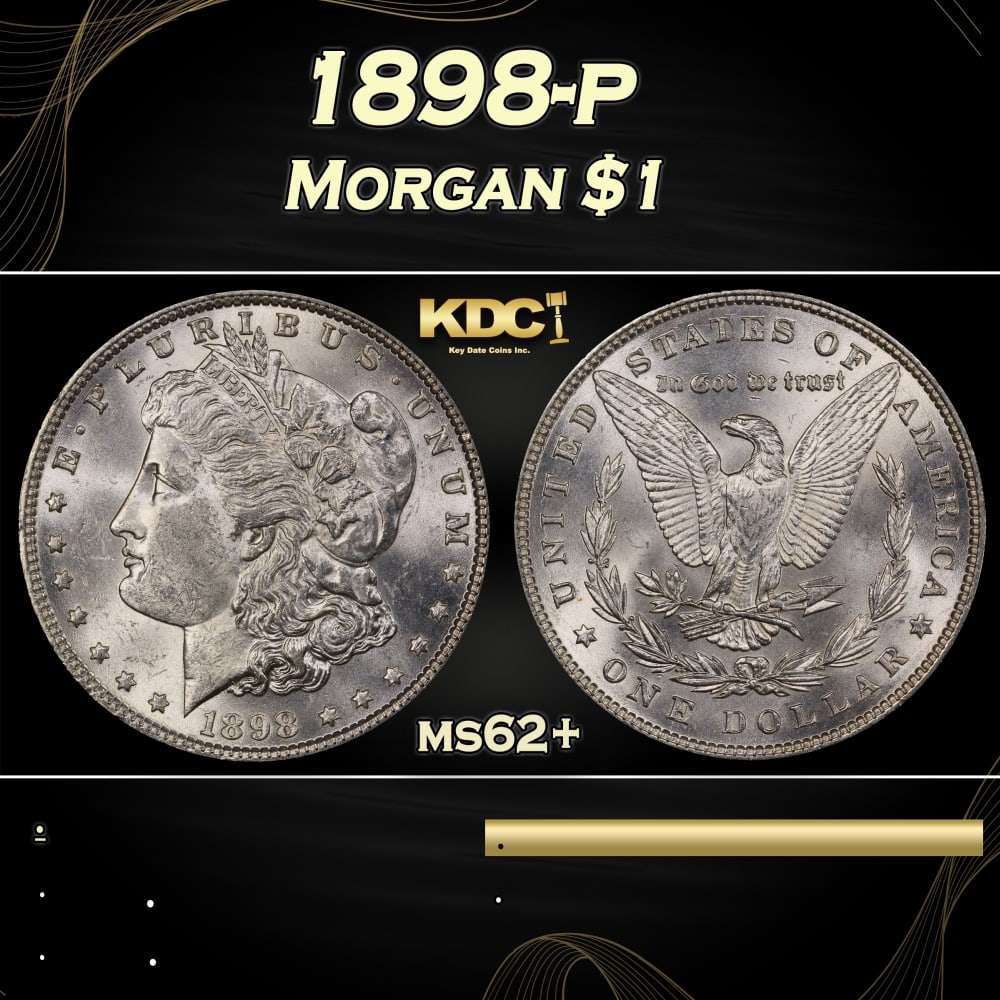 1898-p Morgan Dollar $1 Grades ms62+: 1898-p Morgan Dollar $1 Grades ms62+. 0