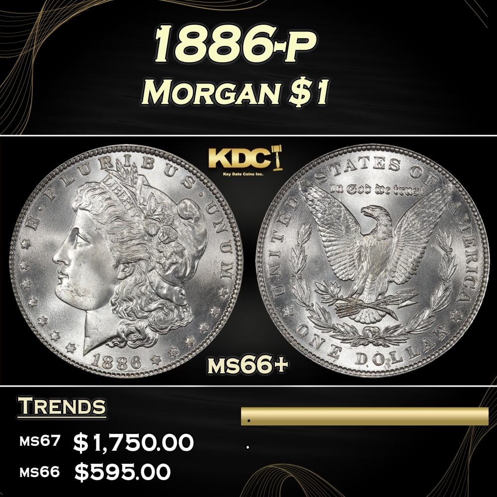 1886-p Morgan Dollar $1 ms66+ SEGS: 1886-p Morgan Dollar $1 ms66+ SEGS. 0