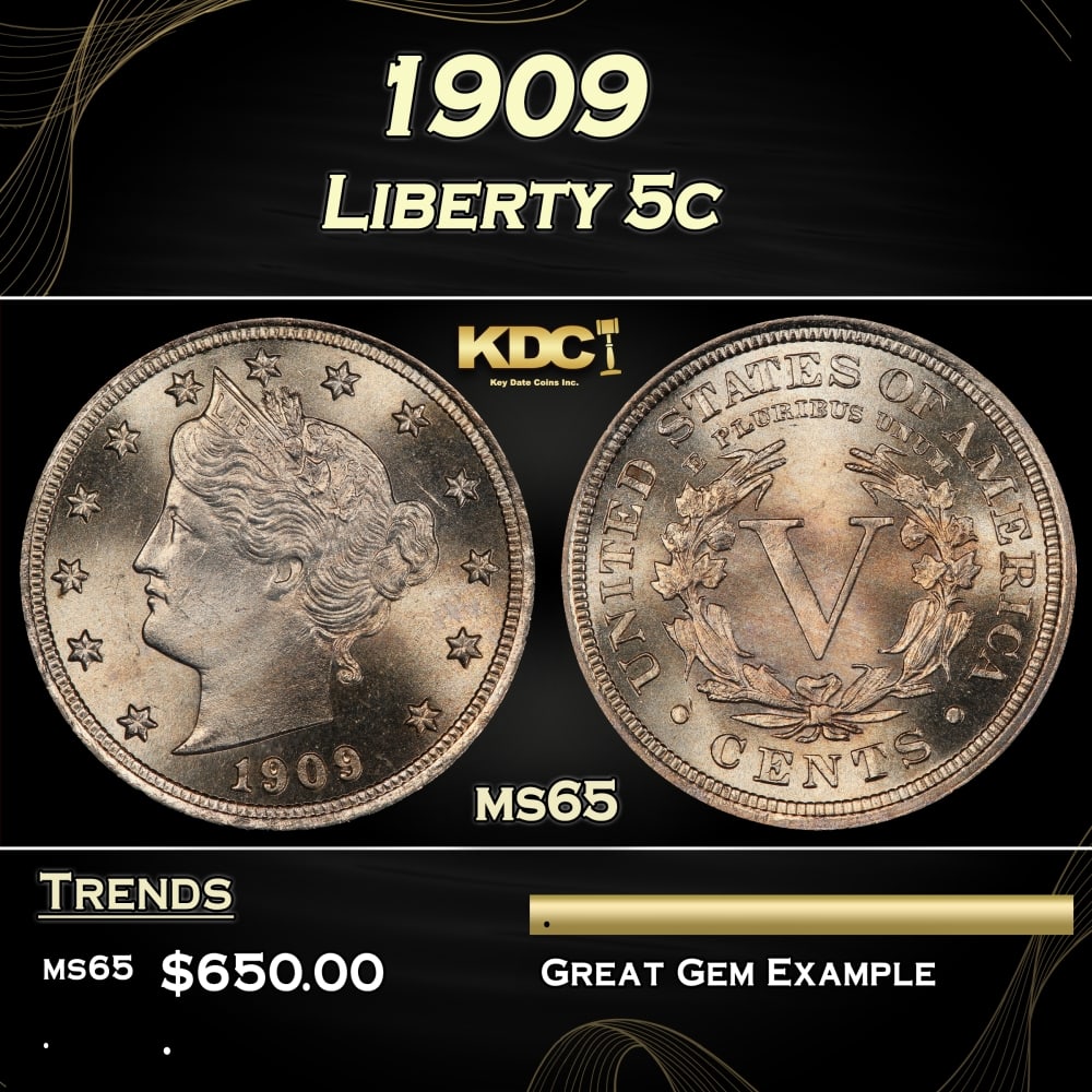 1909 Liberty Nickel 5c Grades ms65: 1909 Liberty Nickel 5c Grades ms65. 0
