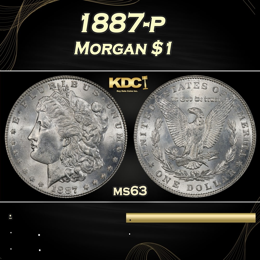 1887-p Morgan Dollar $1 Grades ms63: 1887-p Morgan Dollar $1 Grades ms63. 0