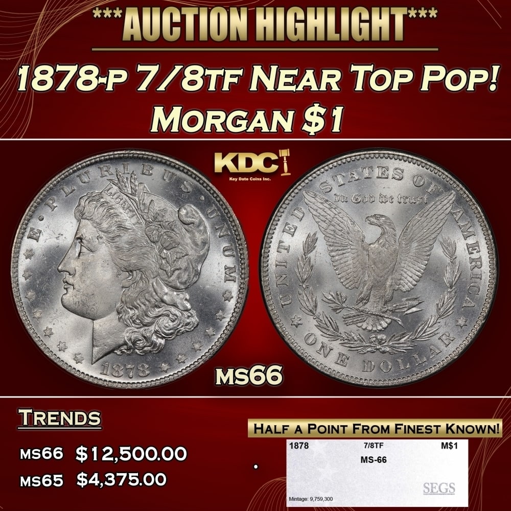 1882-p Morgan Dollar TOP POP! $1 ms66+ DMPL SEGS: 1882-p TOP POP! Morgan Dollar $1 ms66+ DMPL SEGS. 0