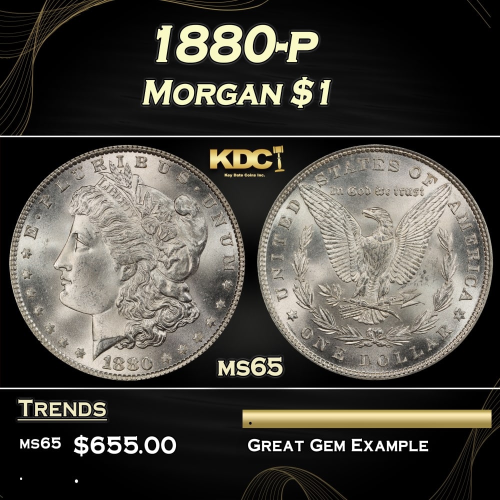 1880-p Morgan Dollar $1 Grades ms65: 1880-p Morgan Dollar $1 Grades ms65. 0