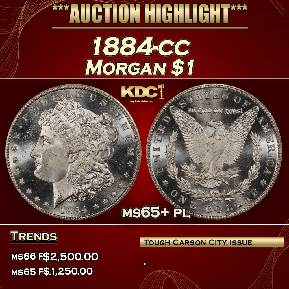 1884-cc Morgan Dollar $1 ms65+ pl SEGS: 1884-cc Morgan Dollar $1 ms65+ pl SEGS. 0