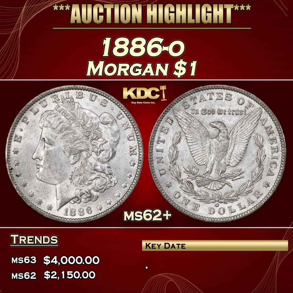 1886-o Morgan Dollar $1 ms62+ USCG: 1886-o Morgan Dollar $1 ms62+ USCG. 0
