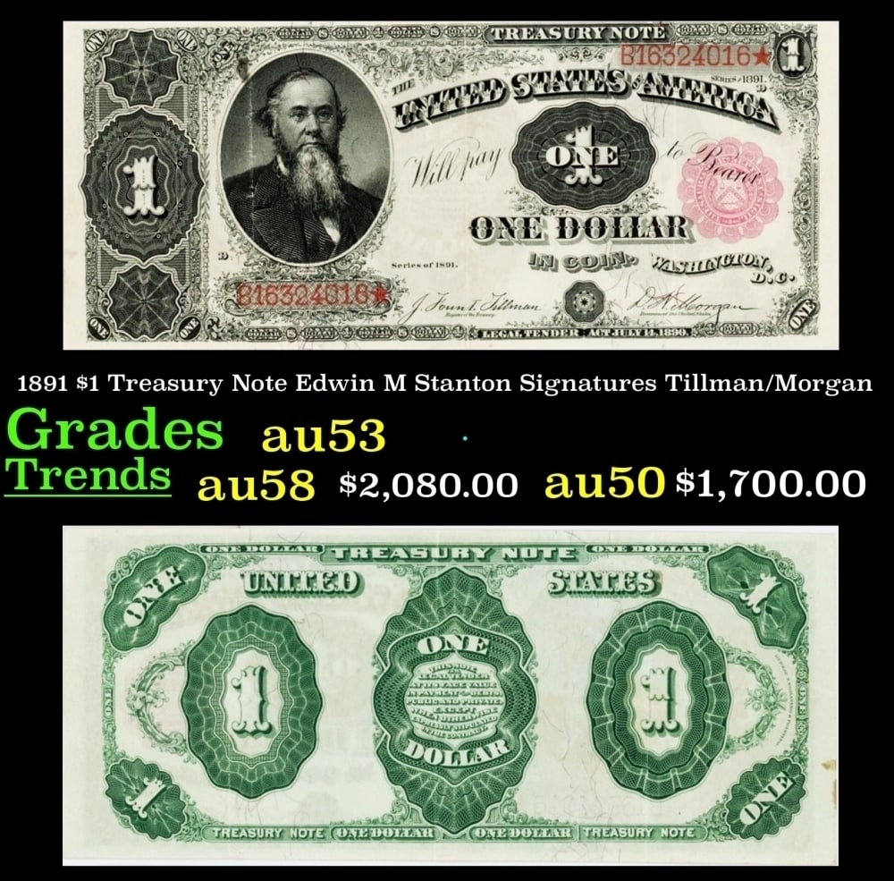 1869 Alison/Spinner $2 Large Size Legal Tender Note Grades Select AU (1 of 3)