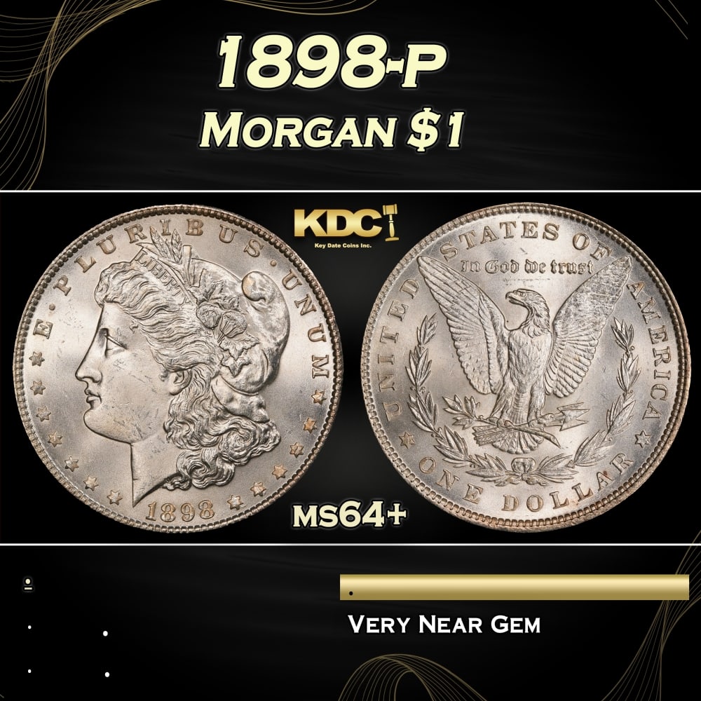 1898-p Morgan Dollar $1 Grades ms64+: 1898-p Morgan Dollar $1 Grades ms64+. 0