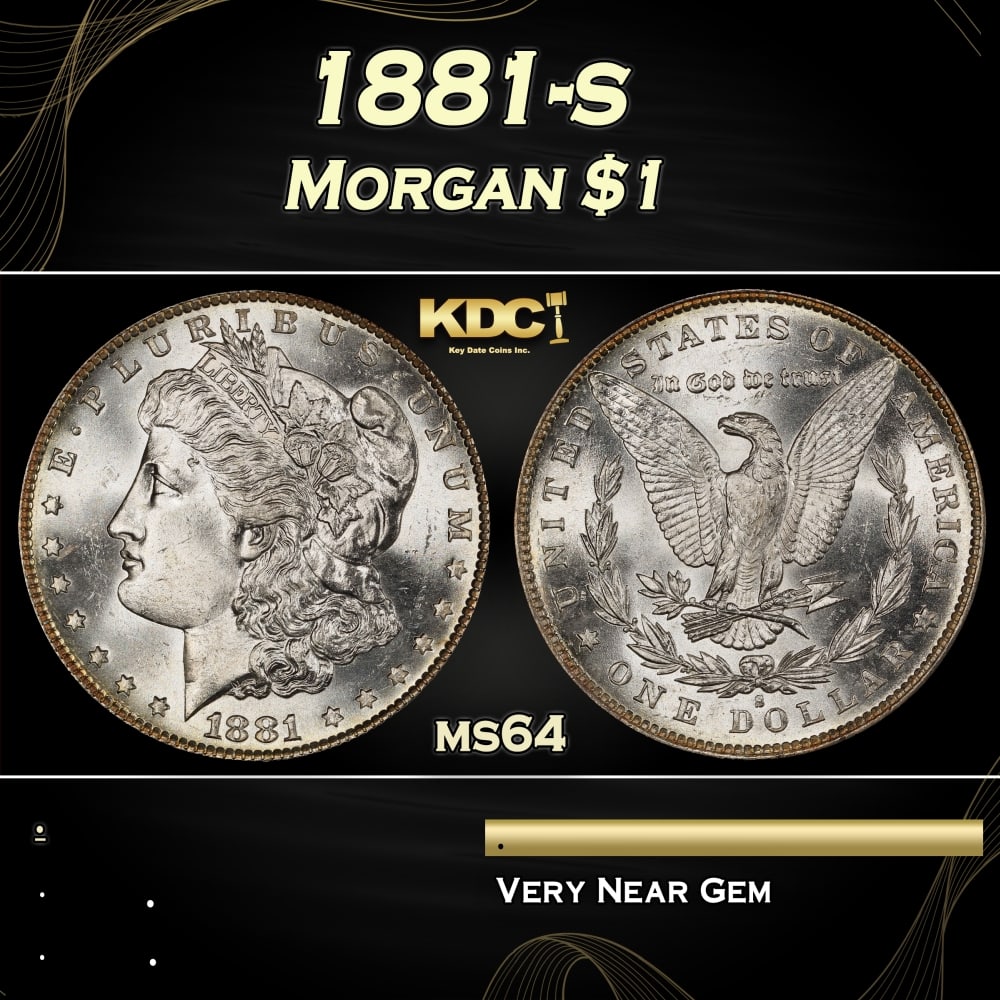 1881-s Morgan Dollar $1 Grades ms64: 1881-s Morgan Dollar $1 Grades ms64. 0