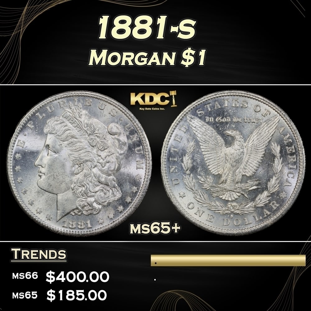 1881-s Morgan Dollar $1 Grades ms65+: 1881-s Morgan Dollar $1 Grades ms65+. 0