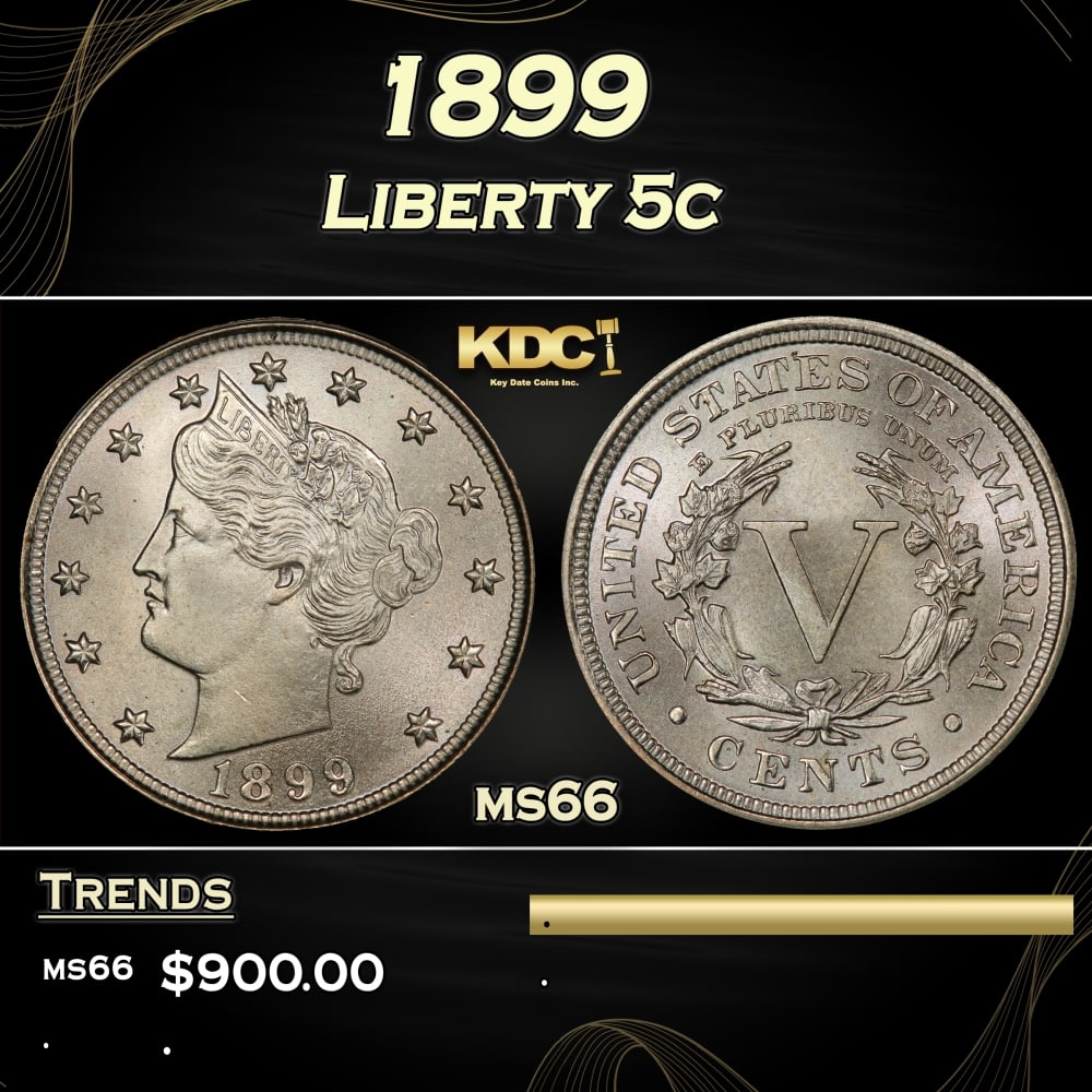 1899 Liberty Nickel 5c ms66 SEGS: 1899 Liberty Nickel 5c ms66 SEGS. 0