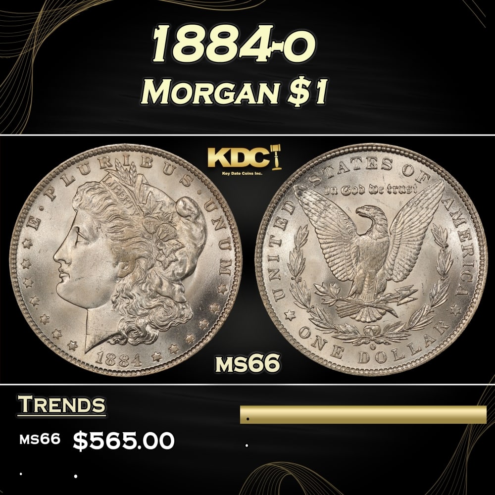1884-o Morgan Dollar $1 Grades ms66: 1884-o Morgan Dollar $1 Grades ms66. 0