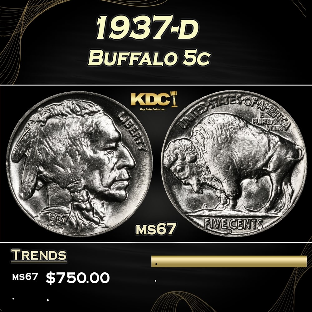 1937-d Buffalo Nickel 5c ms67 SEGS: 1937-d Buffalo Nickel 5c ms67 SEGS.