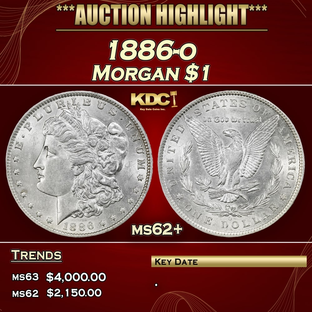 1886-o Morgan Dollar $1 ms62+ USCG: 1886-o Morgan Dollar $1 ms62+ USCG. 0