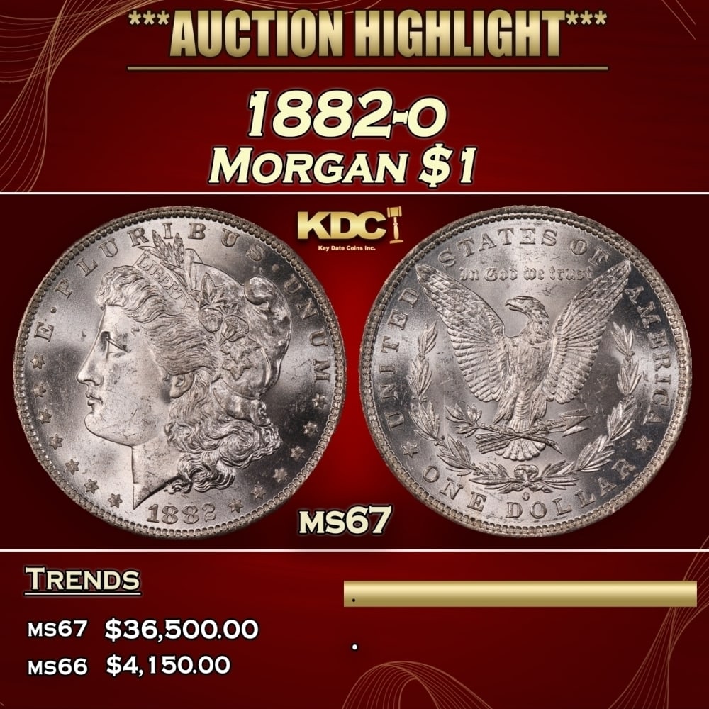 1882-o Morgan Dollar $1 ms67 SEGS: 1882-o Morgan Dollar $1 ms67 SEGS. 0