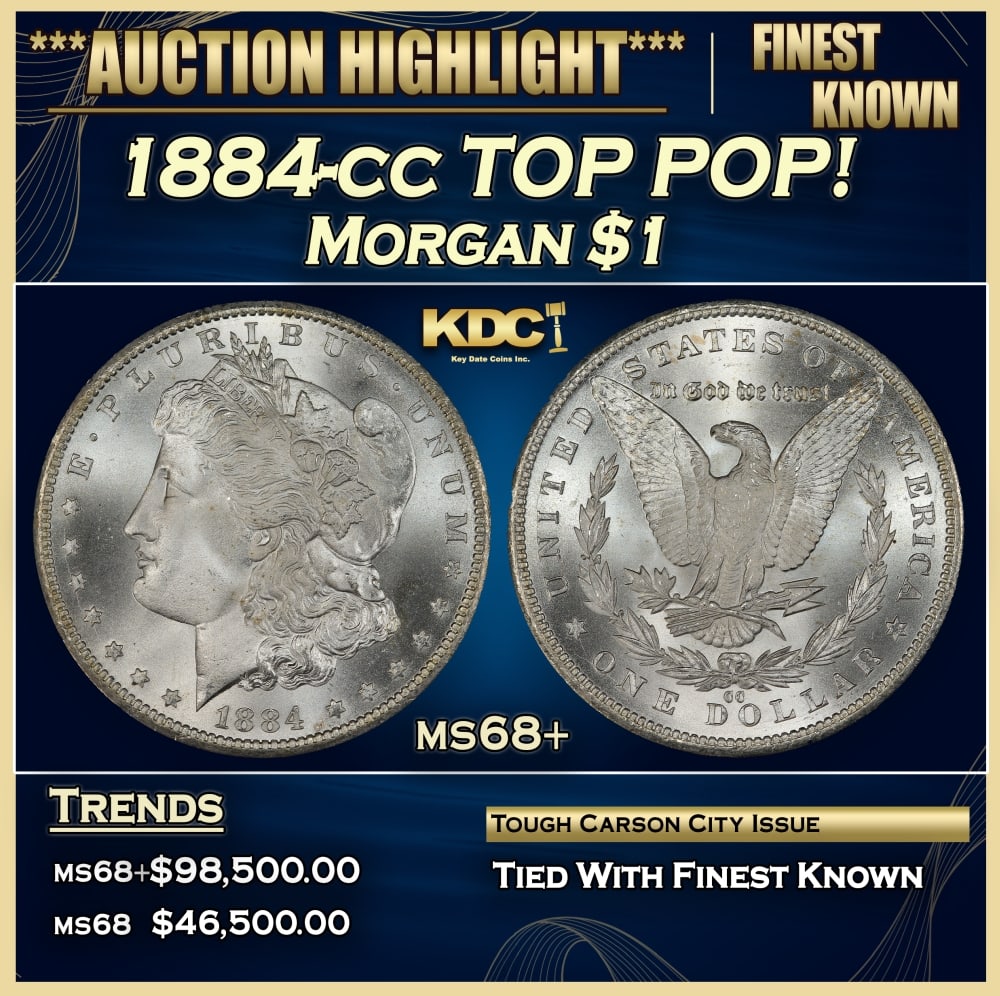 1884-cc Morgan Dollar TOP POP! $1 ms68+ SEGS: 1884-cc TOP POP! Morgan Dollar $1 ms68+ SEGS. 0