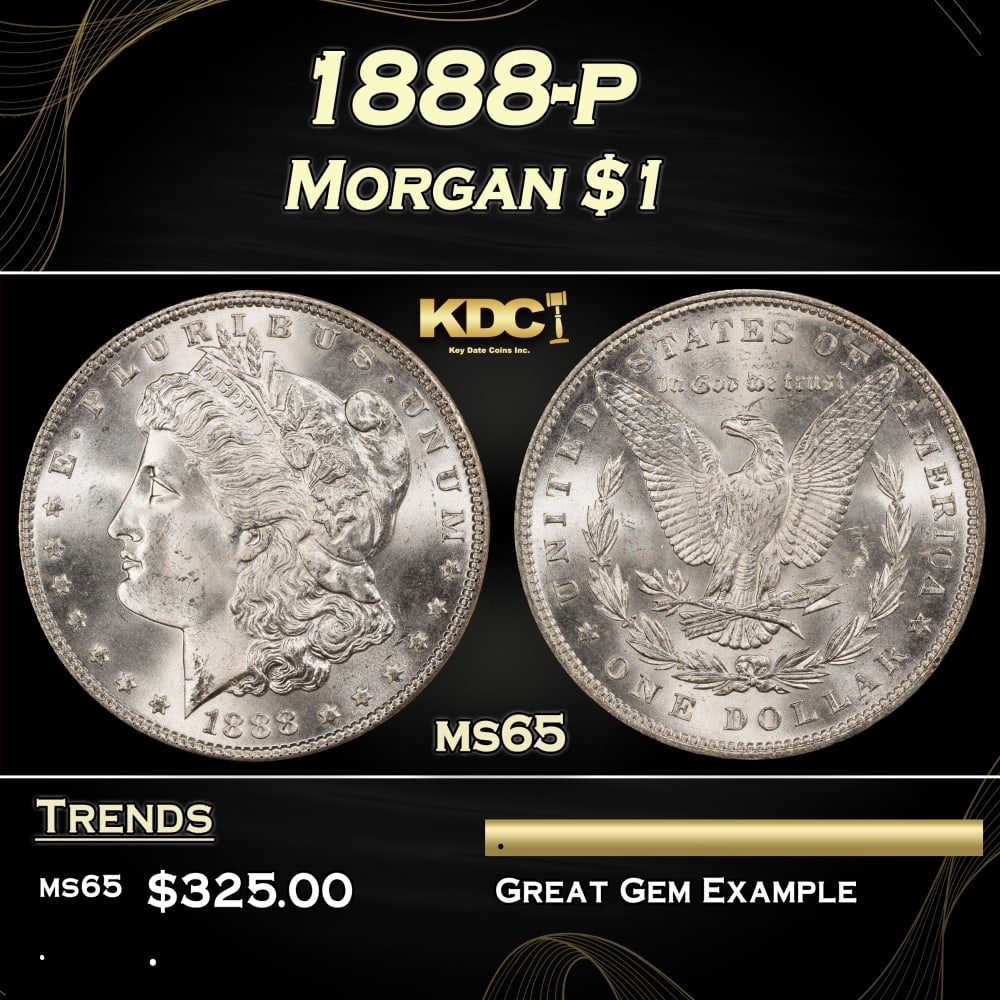 1888-p Morgan Dollar $1 Grades ms65: 1888-p Morgan Dollar $1 Grades ms65. 0