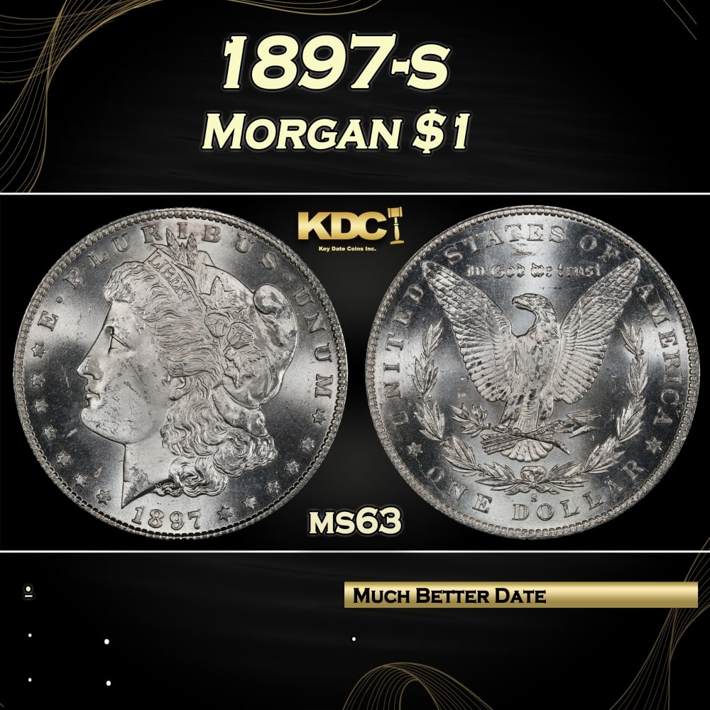 1897-s Morgan Dollar $1 Grades ms63: 1897-s Morgan Dollar $1 Grades ms63. 0