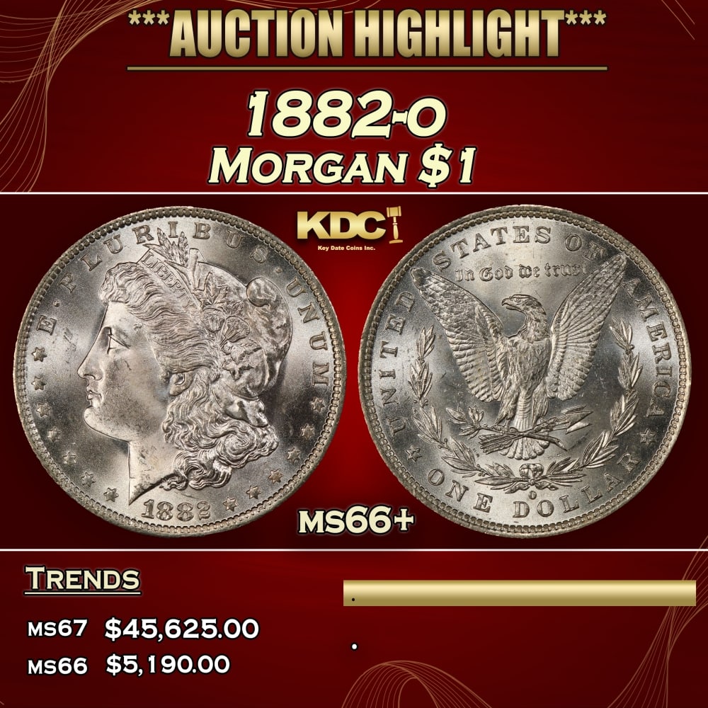 1882-o Morgan Dollar $1 ms66+ SEGS: 1882-o Morgan Dollar $1 ms66+ SEGS. 0