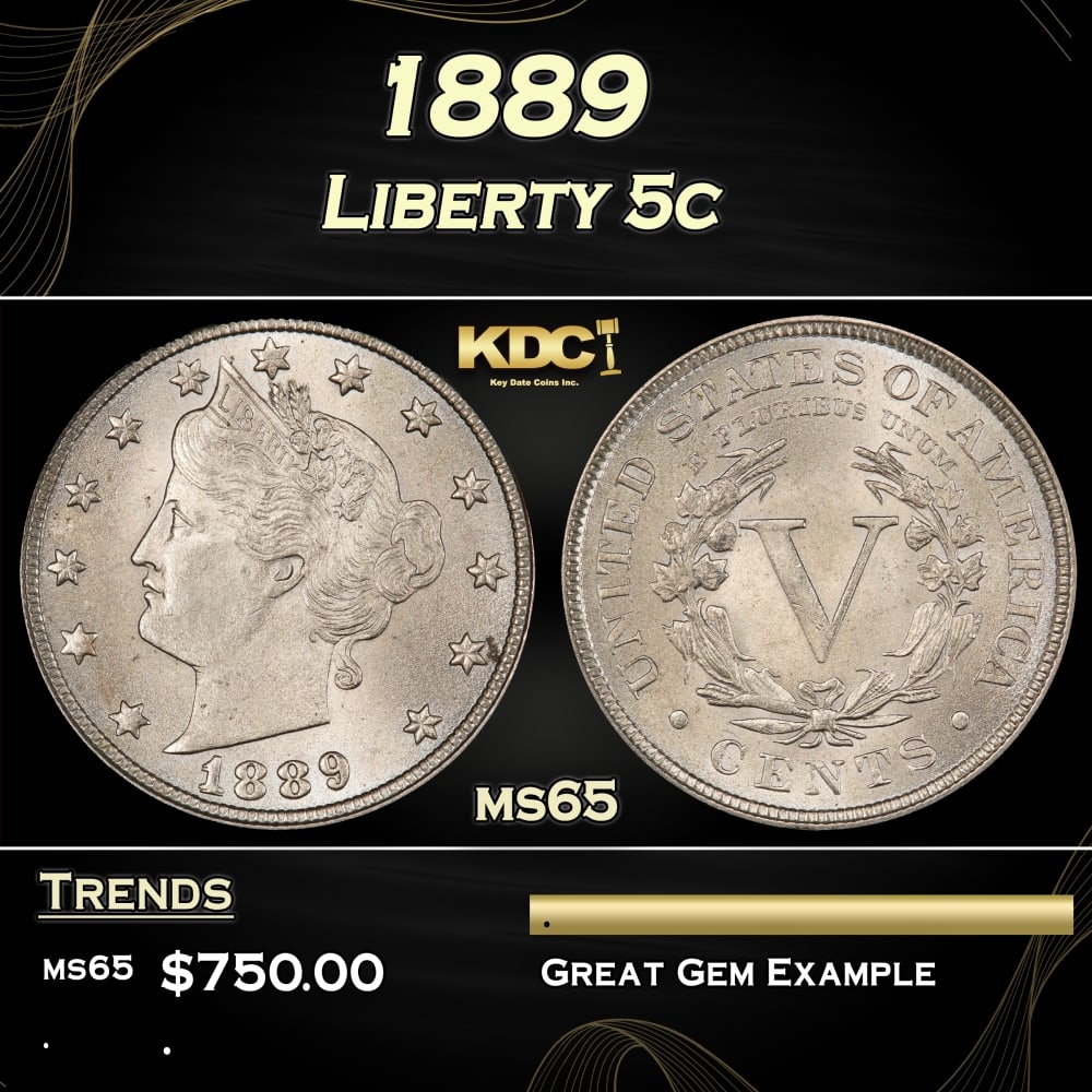 1889 Liberty Nickel 5c Grades ms65: 1889 Liberty Nickel 5c Grades ms65. 0