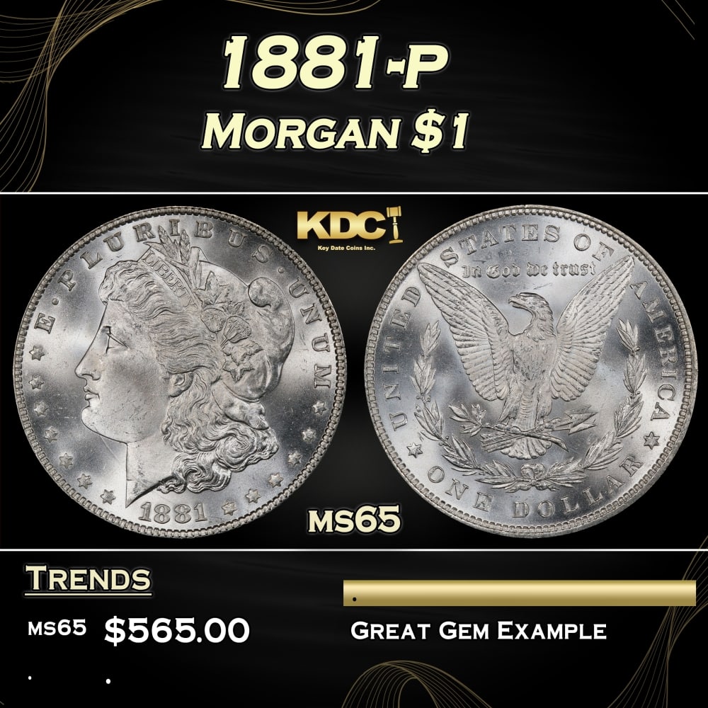 1881-p Morgan Dollar $1 Grades ms65: 1881-p Morgan Dollar $1 Grades ms65. 0