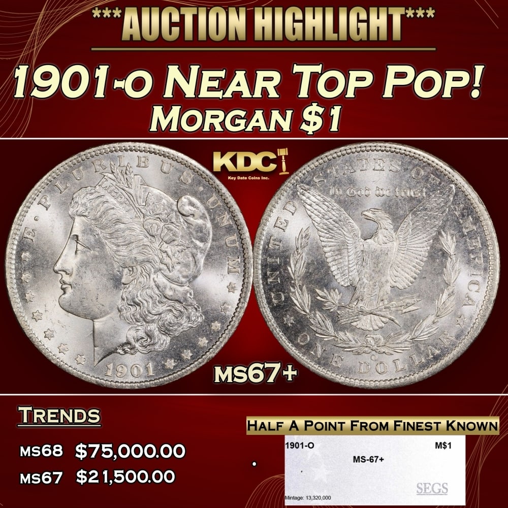 1880-cc Morgan Dollar Near Top Pop $1 ms67+ SEGS: 1880-cc Near Top Pop Morgan Dollar $1 ms67+ SEGS. 0