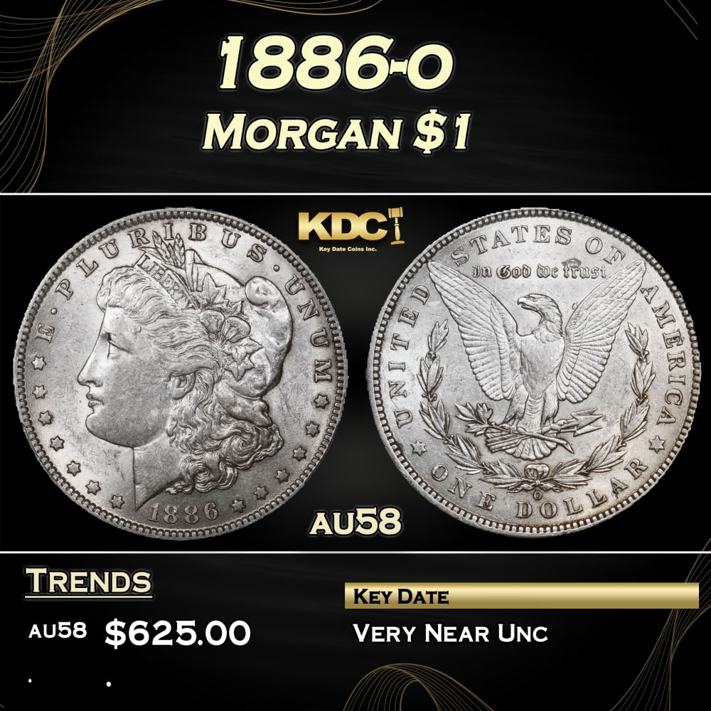 1886-o Morgan Dollar $1 Grades au58: 1886-o Morgan Dollar $1 Grades au58. 0
