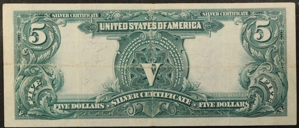 1899 $5 Large Size Silver Certificate Oncpapa Indian Chief Grades vf++ Signatures Lyons/Roberts - 3
