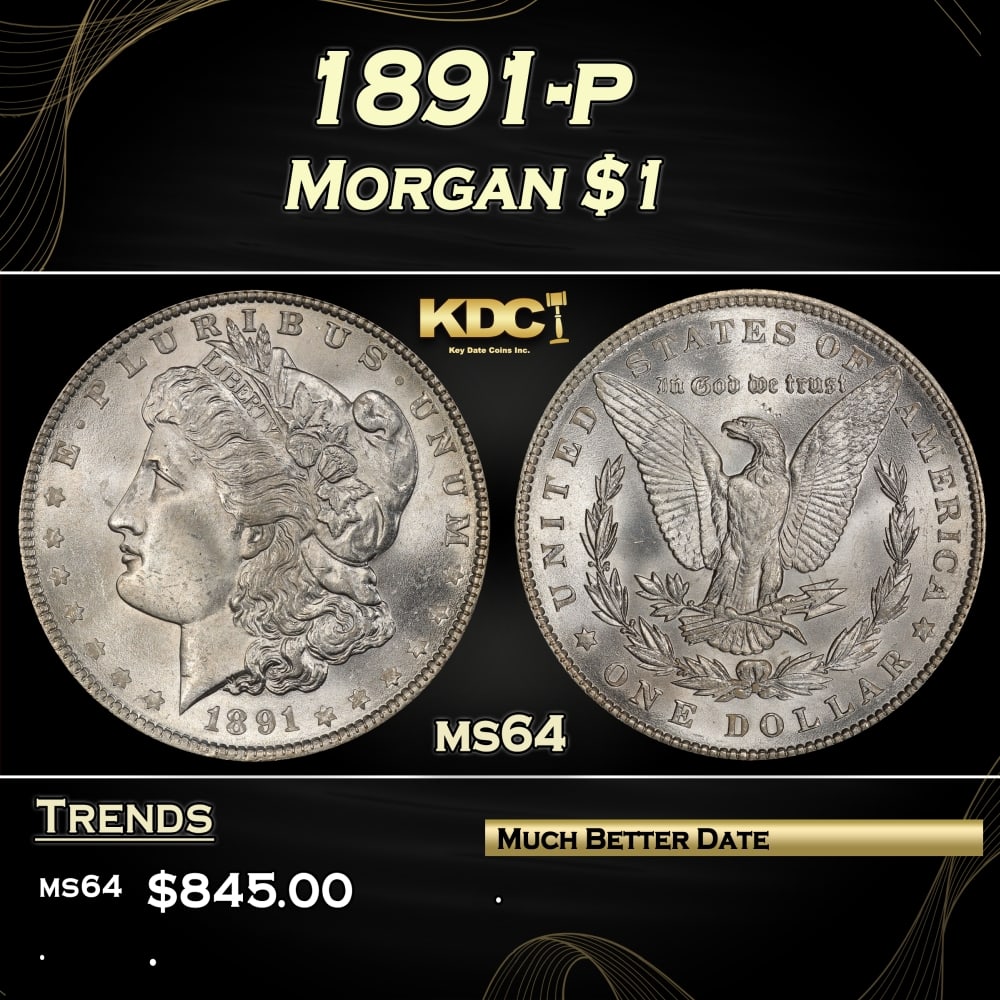 1891-p Morgan Dollar $1 Grades ms64: 1891-p Morgan Dollar $1 Grades ms64. 0