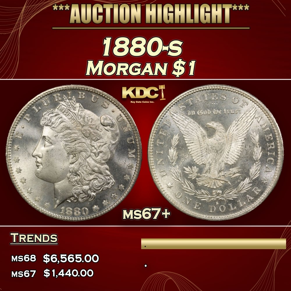 1880-s Morgan Dollar $1 ms67+ SEGS: 1880-s Morgan Dollar $1 ms67+ SEGS. 0