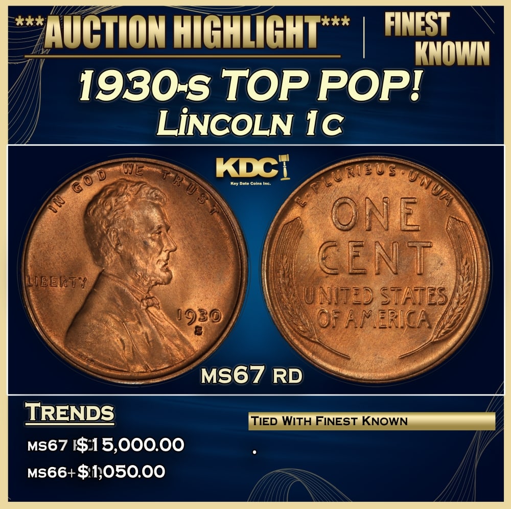 1930-s Lincoln Cent TOP POP! 1c ms67 rd SEGS (1 of 3)