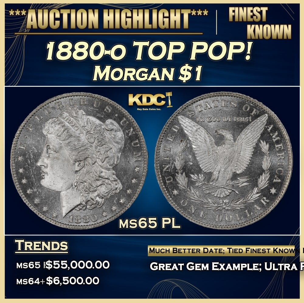 1880-o Morgan Dollar TOP POP! $1 ms65 PL SEGS (1 of 5)