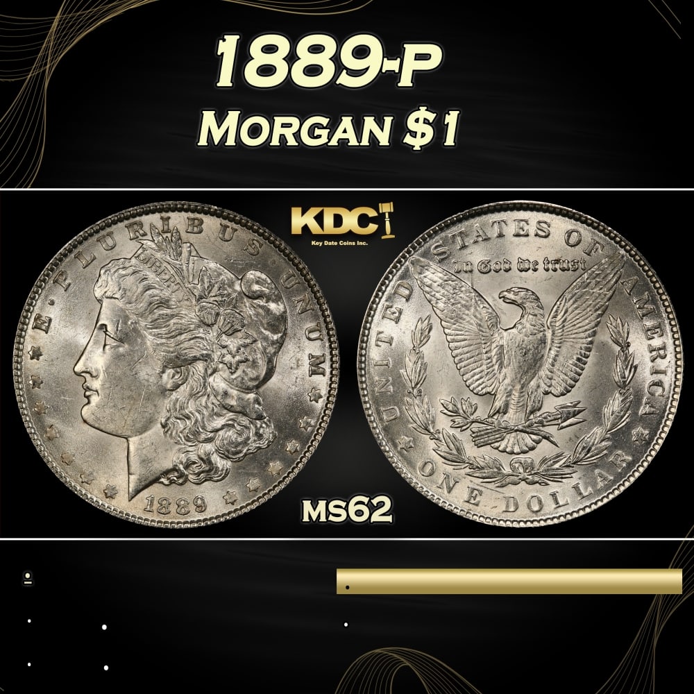 1889-p Morgan Dollar $1 Grades ms62 (1 of 3)